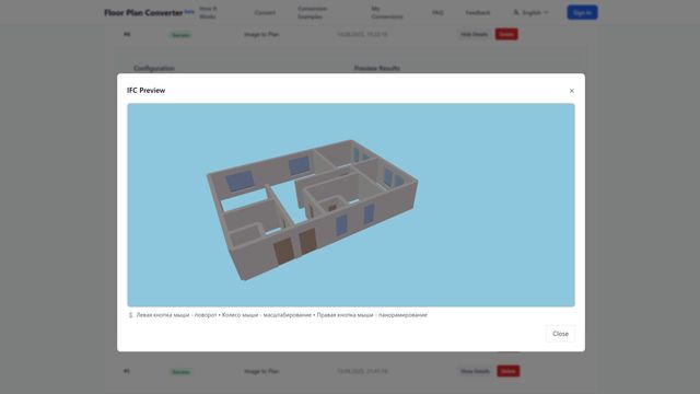 Floor Plan Converter interface