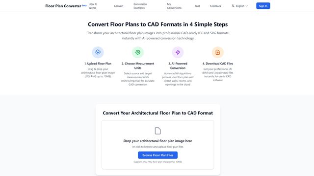 Floor Plan Converter interface