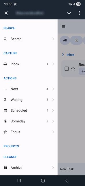GTD Assistant interface