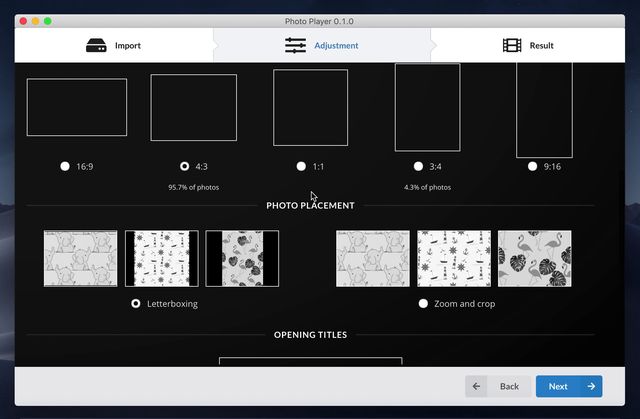 Photo Player interface